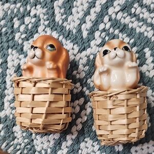 Pair of Vintage Cocker Spaniel Dogs Salt & Pepper Shakers Japan Antique Cottage